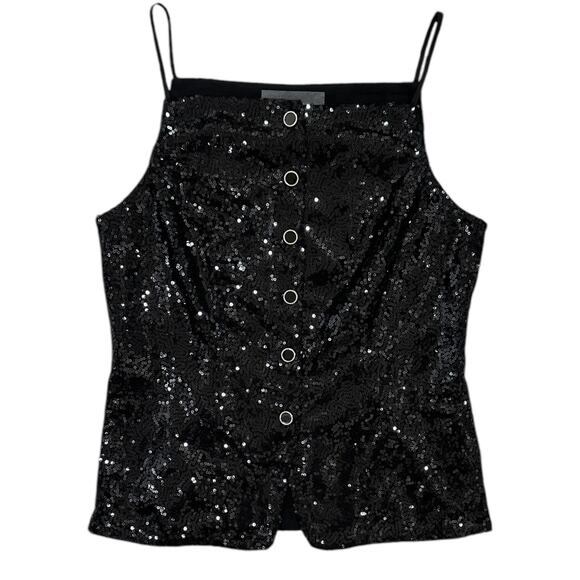 NWT Anthropologie Sunday in Brooklyn Square-Neck Sequin Tank - Picture 4 of 9